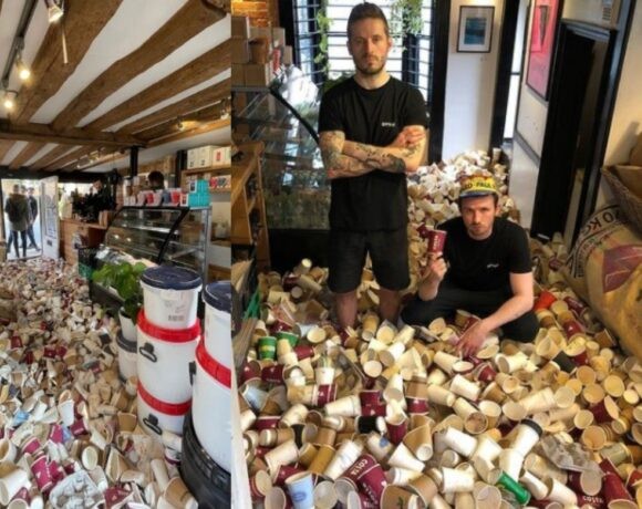 Owners trash own coffee shop to make a big statement