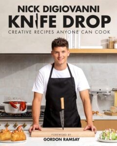 The front cover of Nick DiGiovanni's cookbook, called Knife Drop.