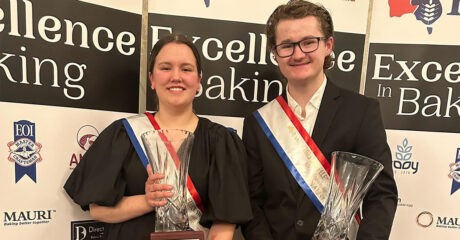 The Baking Industry Trade Show will see many competitions take place. Pictured are 2023 National Excellence in Baking winners Caleb Braszell and Maylee Howard.
